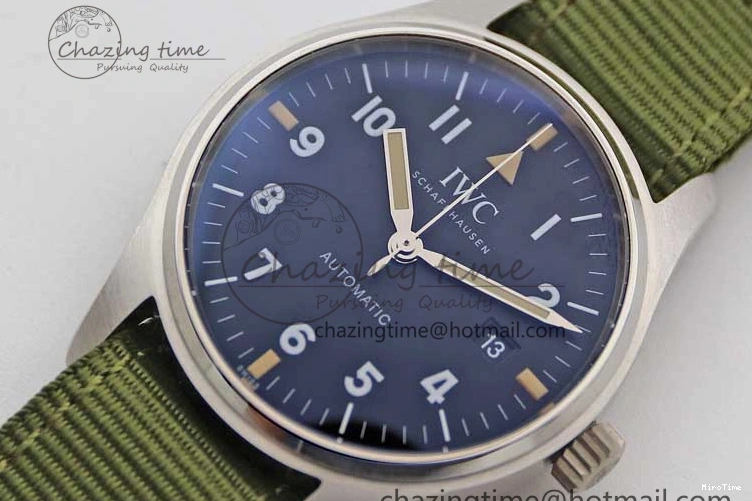 MIROTIME 0126 FastDry Mark XVIII “TRIBUTE TO MARK XI” IW327007 M+F 1:1 Best Edition Black Dial on Green Nylon Strap A 7050